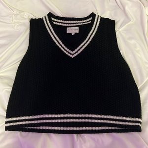 Black and white sweater vest
